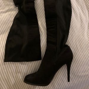 Black knee high boots